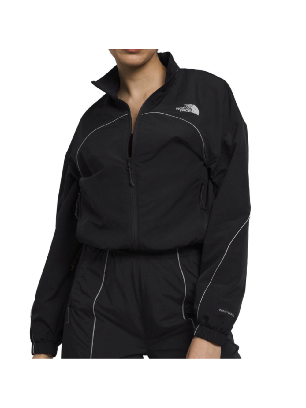 The north face women’s piping wind jacket black size XXL